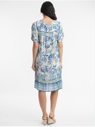 Světle modré dámské květované šaty Orientique Rhodes
