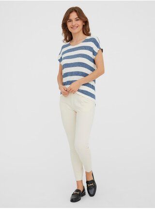 Modro-bílé pruhované tričko VERO MODA Wide Stripe