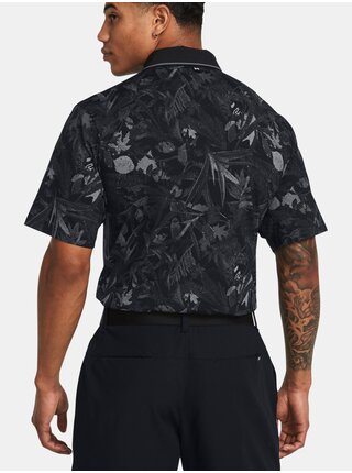 Čierne pánske vzorované športové polo tričko Under Armour UA Iso-Chill Edge Polo