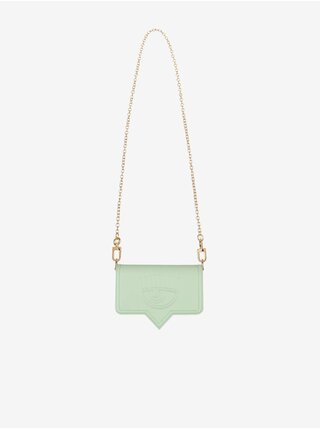 Svetlo zelená dámska peňaženka retiazkovým popruhom CHIARA FERRAGNI