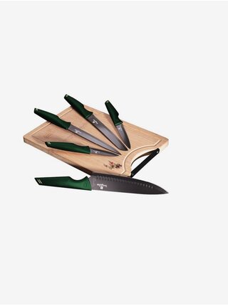 Sada pěti nožů + prkénko BERLINGERHAUS Emerald Collection 