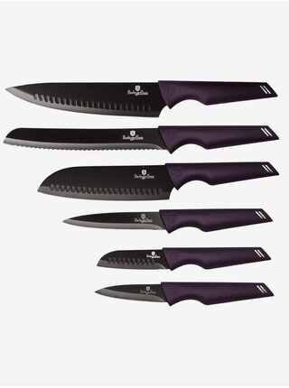 Sada šesti nožů s nepřilnavým povrchem BERLINGERHAUS Purple Eclipse Collection