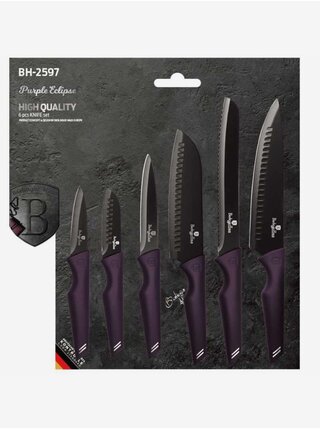 Sada šesti nožů s nepřilnavým povrchem BERLINGERHAUS Purple Eclipse Collection