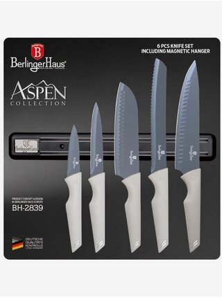 Súprava piatich nožov s magnetickým držiakom BERLINGERHAUS Aspen Collection 