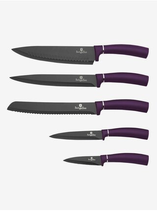 Sada pěti nožů v magnetickém stojanu BERLINGERHAUS Purple Metallic Line 