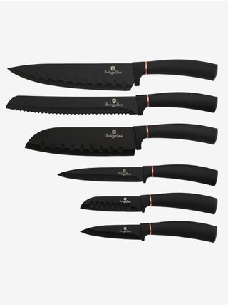 Sada šesti nožů s nepřilnavým povrchem BERLINGERHAUS Black Rose Collection 