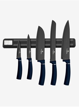 Sada pěti nožů s magnetickým držákem BERLINGERHAUS Aquamarine Metallic Line 