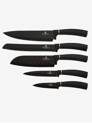 Sada pěti nožů ve stojanu BERLINGERHAUS Black Rose Collection