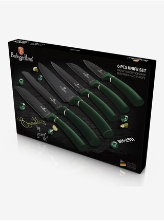 Sada šesti nožů s nepřilnavým povrchem BERLINGERHAUS Emerald Collection 