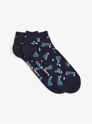 Tmavě modré pánské vzorované ponožky Celio Gisomistol