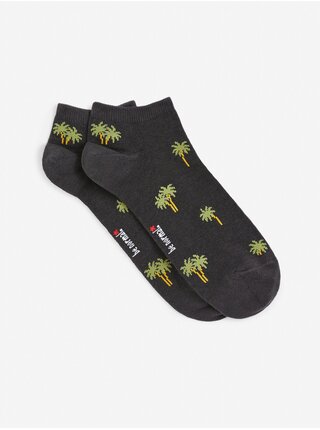 Zeleno-černé pánské vzorované ponožky Celio Gisomipalm