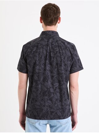 Šedo-černá pánská vzorovaná košile Celio Gafeul