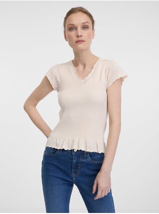 Svetloružové dámske tričko s krátkym rukávom ORSAY