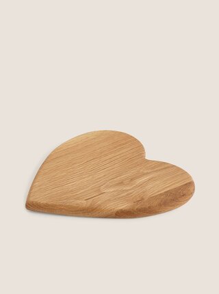 Hnedá drevená kuchynská doštička v tvare srdca Marks & Spencer