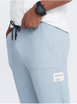 Světle modré pánské tepláky Ombre Clothing