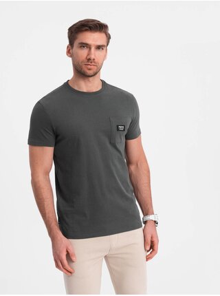 Pánské volnočasové tričko s kapsičkou Ombre Clothing zelená