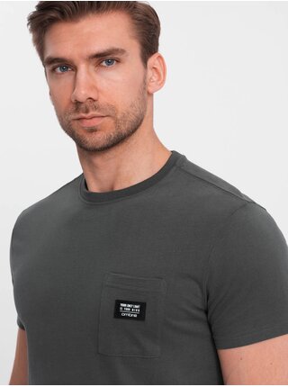 Pánské volnočasové tričko s kapsičkou Ombre Clothing zelená
