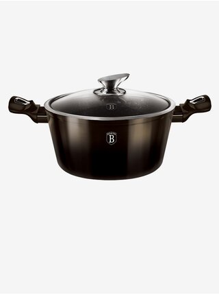 Kastrol s mramorovým povrchem 20 cm Shiny Black Collection 2 poklice BERLINGERHAUS