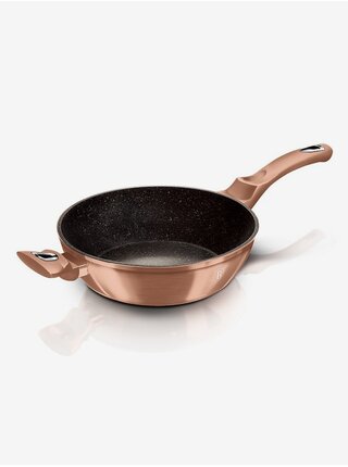 Pánev hluboká s mramorovým povrchem a poklicí 28 cm Rosegold Metallic Line BERLINGERHAUS