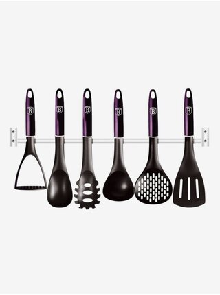 Kuchyňské náčiní s nástěnným držákem 7 ks Purple Eclipse Collection BERLINGERHAUS