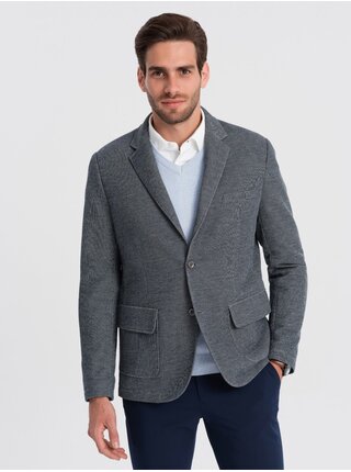 Tmavě modré pánské sako Ombre Clothing