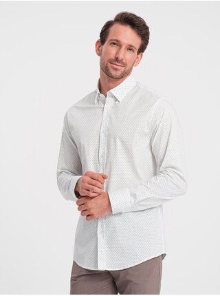 Bílá pánská bavlněná košile Ombre Clothing
