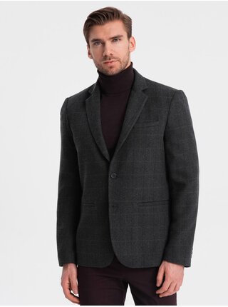 Čené pánské žakárové sako Ombre Clothing