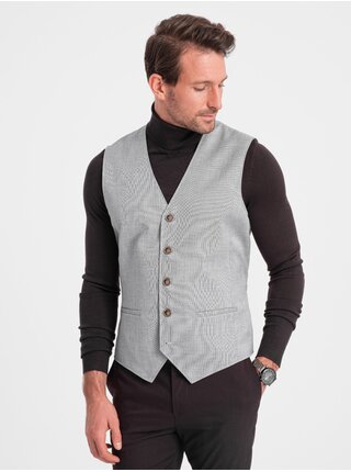 Světle šedá pánská žakárová vesta Ombre Clothing