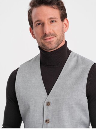 Světle šedá pánská žakárová vesta Ombre Clothing