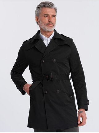 Čierny pánsky ľahký kabát Ombre Clothing