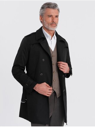 Černý pánský lehký kabát Ombre Clothing