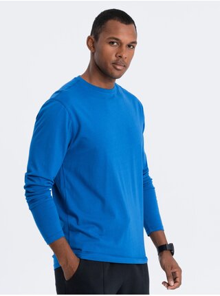 Modré pánske basic tričko Ombre Clothing