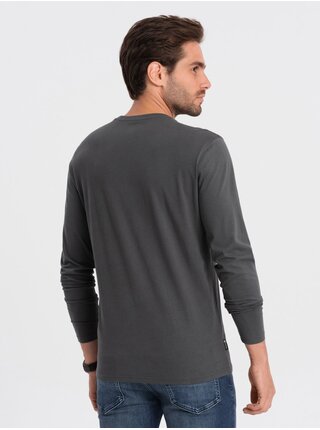 Tmavosivé pánske basic tričko Ombre Clothing