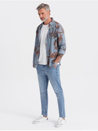 Světle modré pánské džíny Ombre Clothing