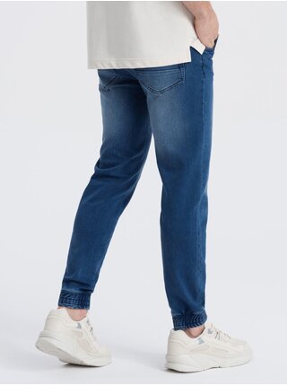 Tmavě modré pánské slim fit džíny Ombre Clothing