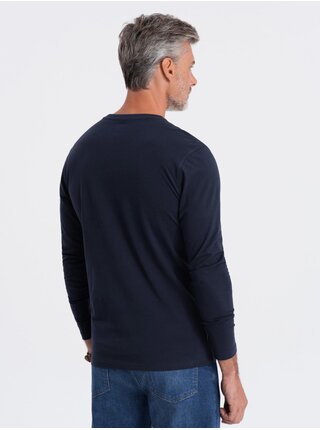 Tmavě modré pánské basic tričko Ombre Clothing
