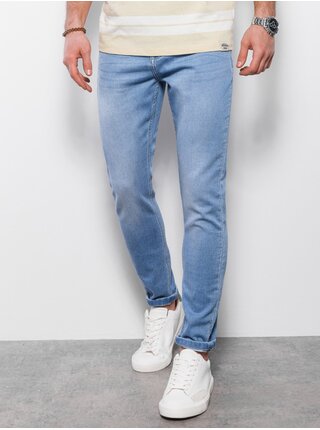 Světle modré pánské skinny fit džíny Ombre Clothing