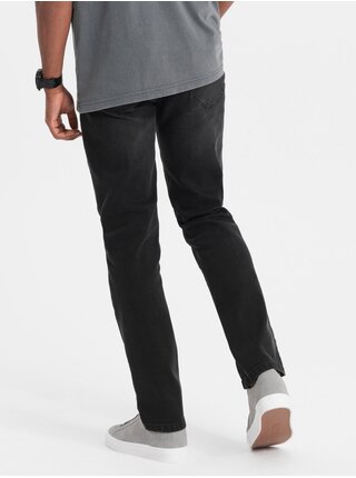 Černé pánské straight fit džíny Ombre Clothing