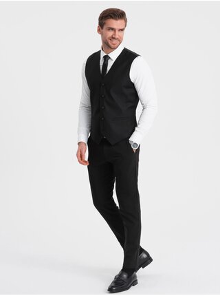 Černá pánská obleková vesta Ombre Clothing