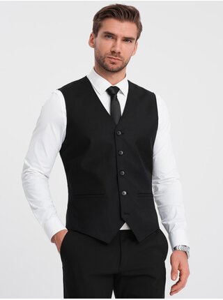 Černá pánská obleková vesta Ombre Clothing