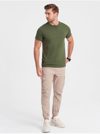 Zelené pánske basic tričko Ombre Clothing