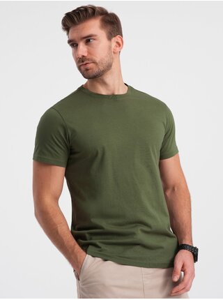 Zelené pánské basic tričko Ombre Clothing