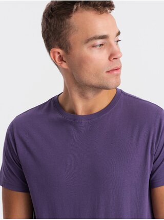 Fialové pánské basic tričko Ombre Clothing