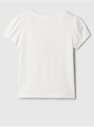 Biele dievčenské tričko s logom GAP Brannan