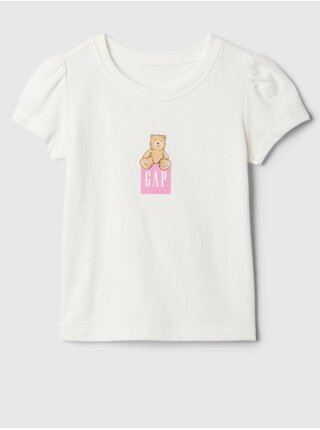 Bílé holčičí tričko s logem GAP Brannan