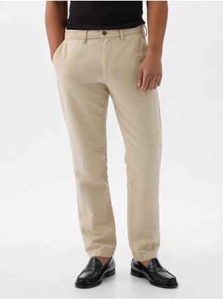 Béžové pánské lněné kalhoty GAP