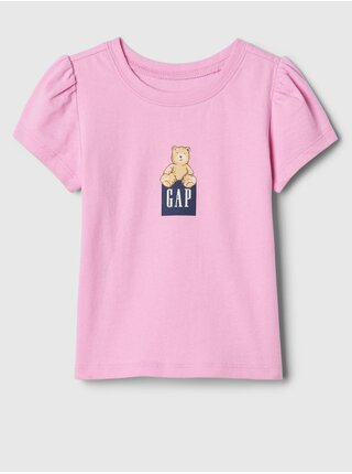 Růžové holčičí tričko s logem GAP Brannan