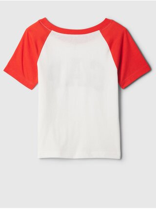 Bielo-červené chlapčenské tričko s logom GAP