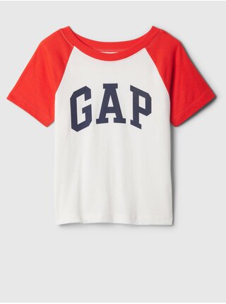 Bielo-červené chlapčenské tričko s logom GAP