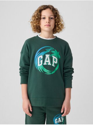 Zelená chlapčenská mikina s logom GAP